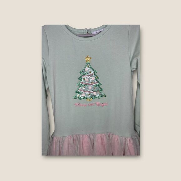 Counting Daisies “Merry and Bright” Appliqué Tutu Top Size Girls 6 - Picture 3 of 6